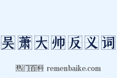 吴萧大帅反义词是什么意思的图片